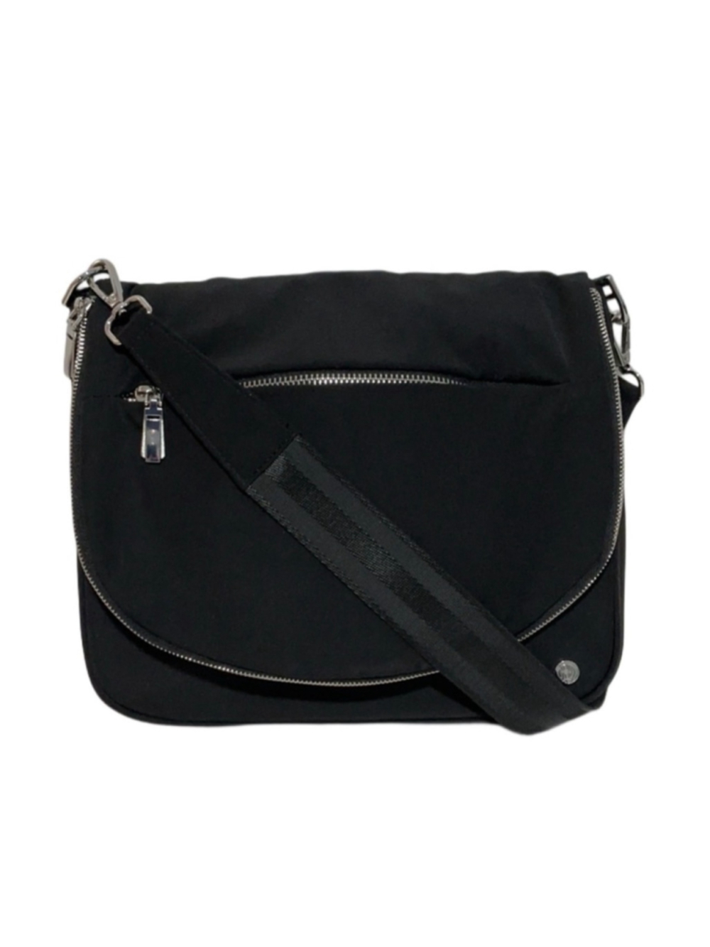 House of Harlow 1960 Crossbody Bag Black Nylon Zip Pockets Quiet Luxury